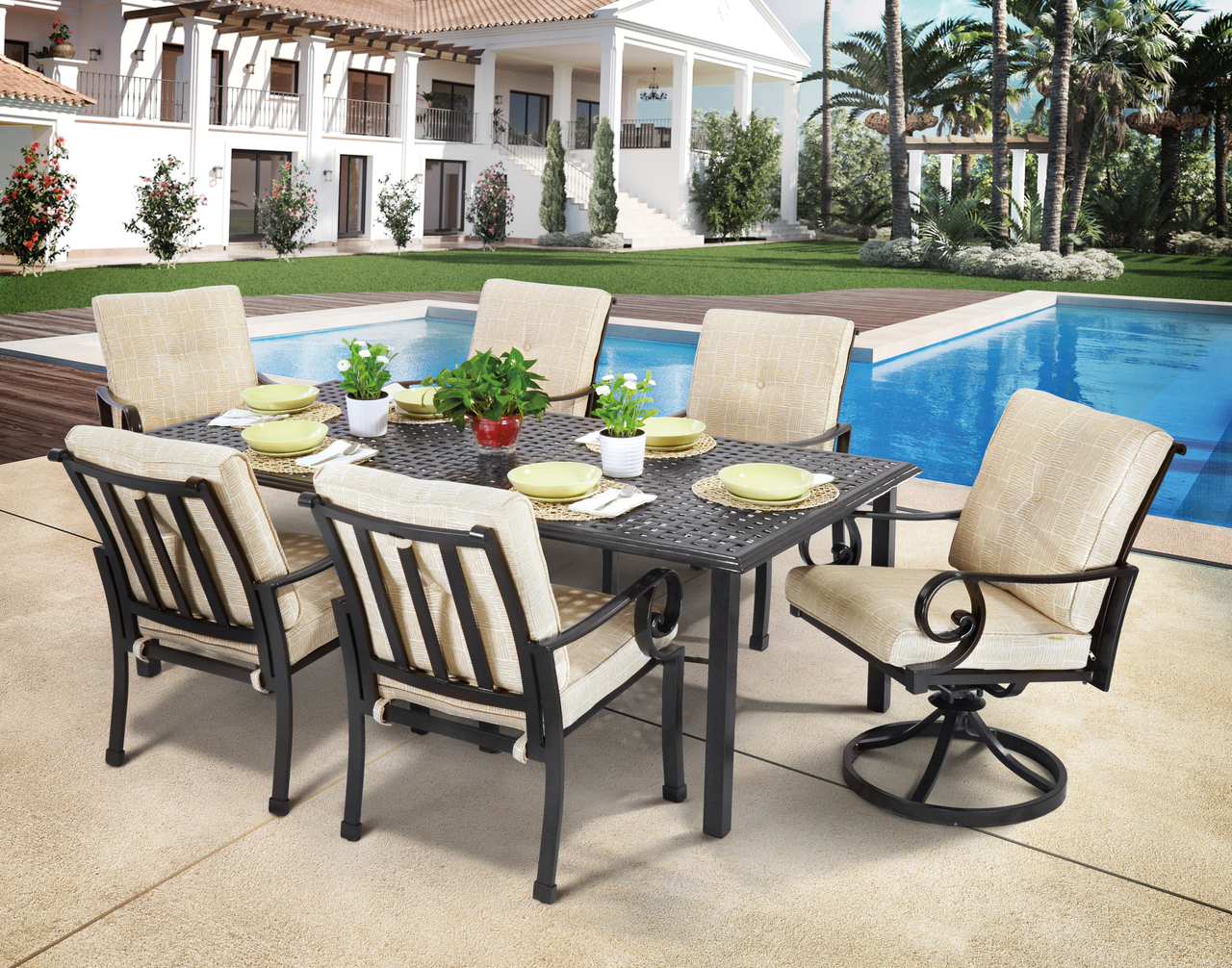 Santa Monica 7 PC Dining Set | Decked Out Home and Patio