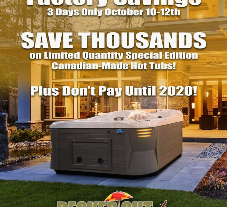 Coast Spas HOT TUB SALE Plus Don’t Pay Until 2020!