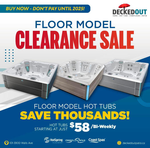 Warehouse & Hot Tub Floor Model Clearance Sale on Now!!!